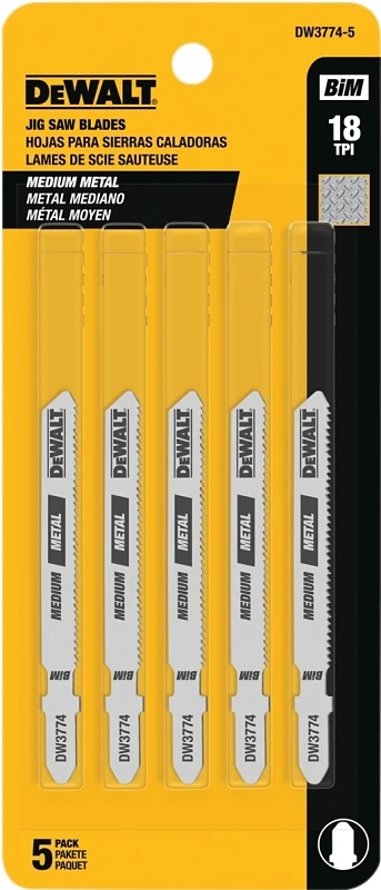 T-Shank Medium Metal Jigsaw Blade, 3 In., 18-TPI, 5-Pk.