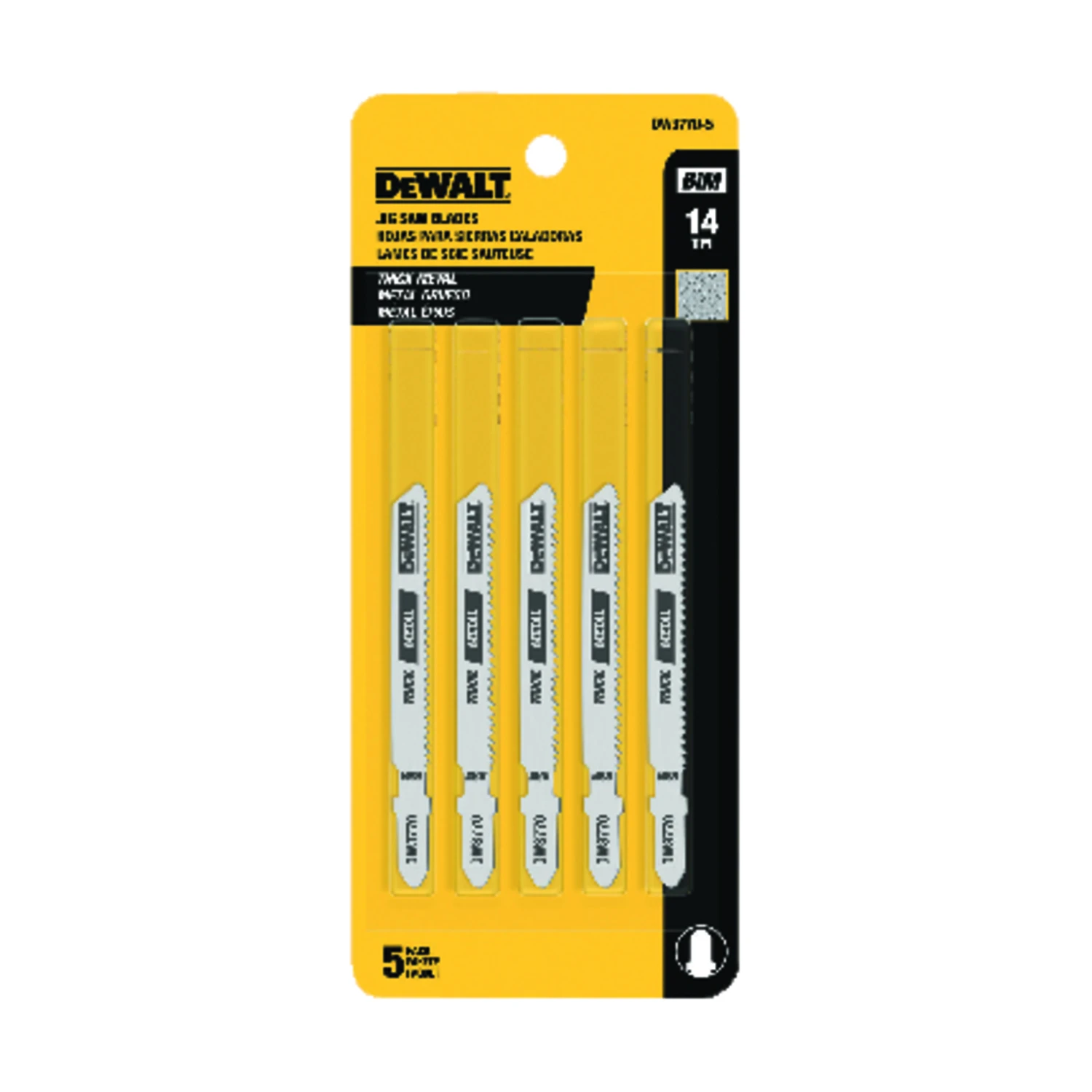 T-Shank Thick Metal Jigsaw Blade, 3 In., 14-TPI, 5-Pk.