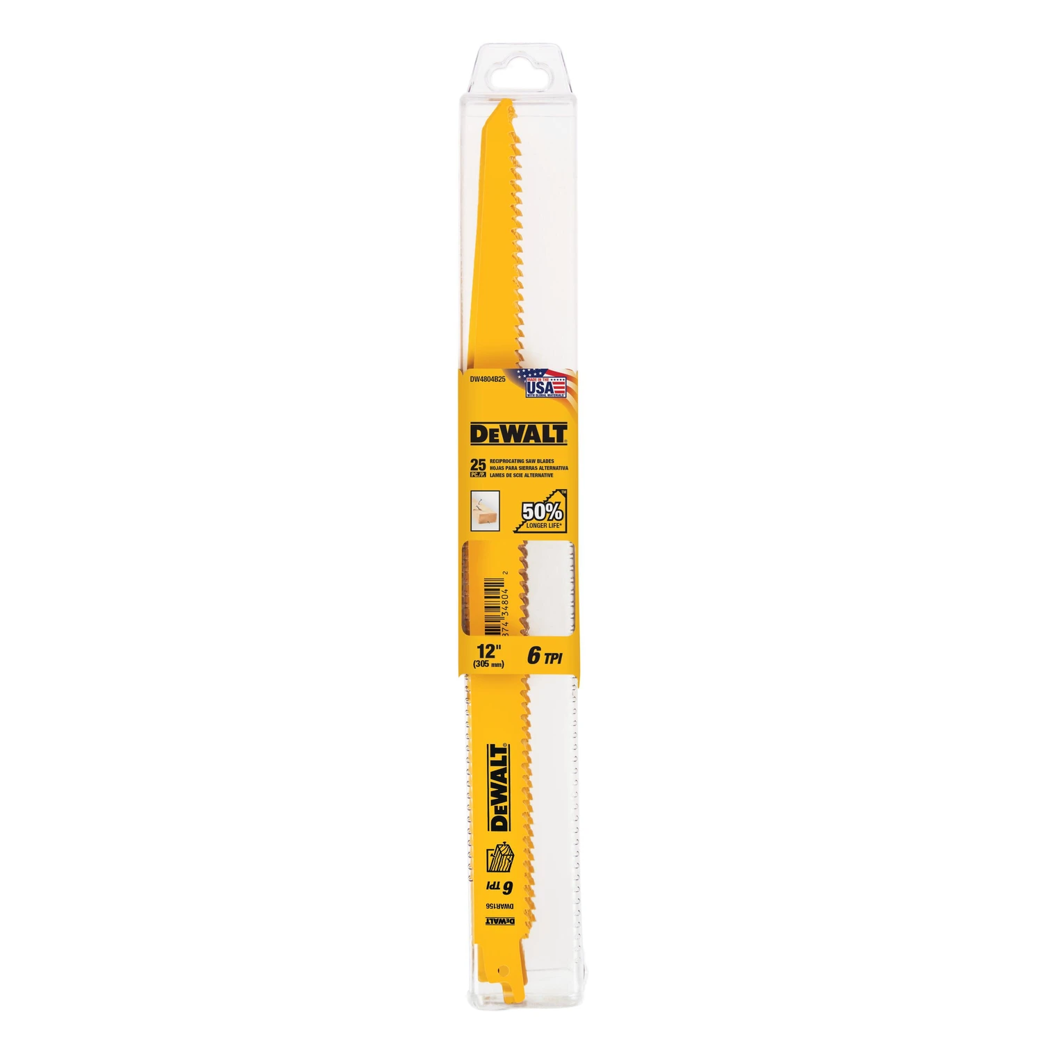 Reciprocating Saw Blade, 6 TPI, 12 In.