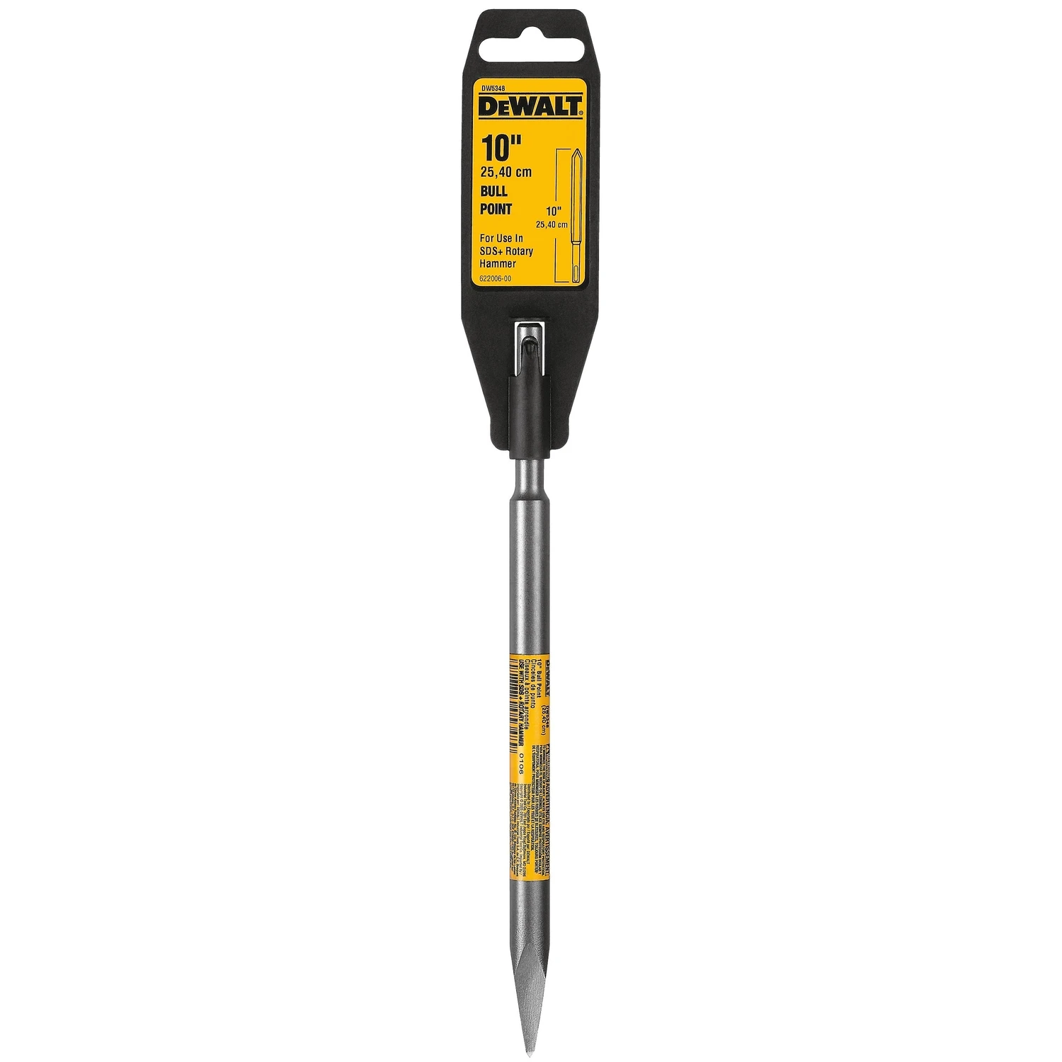 Sds Plus 10 In. Bull Point Chisel Bit Dw5348 For Masonry Applications