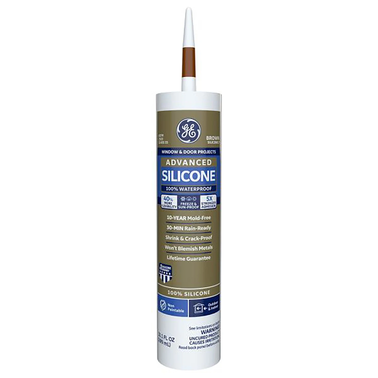 Advanced Silicone 2 Window & Door Sealant, Brown, 10.1-oz.