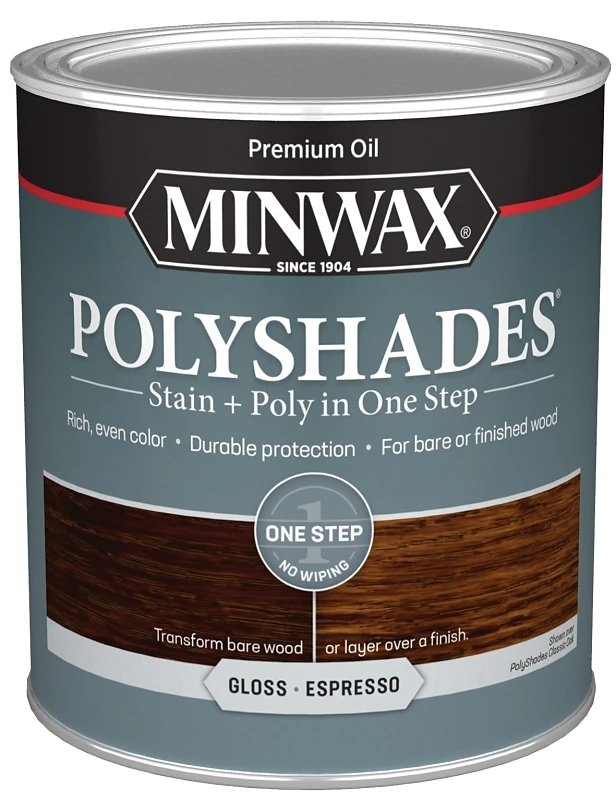 Polyshades 1 Quart Gloss Stain & Finish Polyurethane, Espresso Color