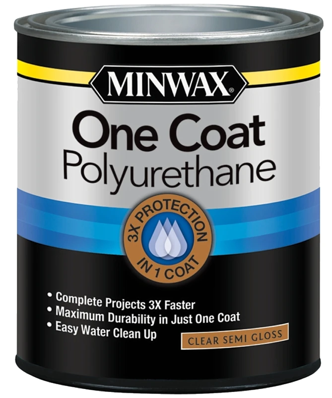 One Coat 1 Qt. Semi-gloss Crystal Clear Water-based Polyurethane