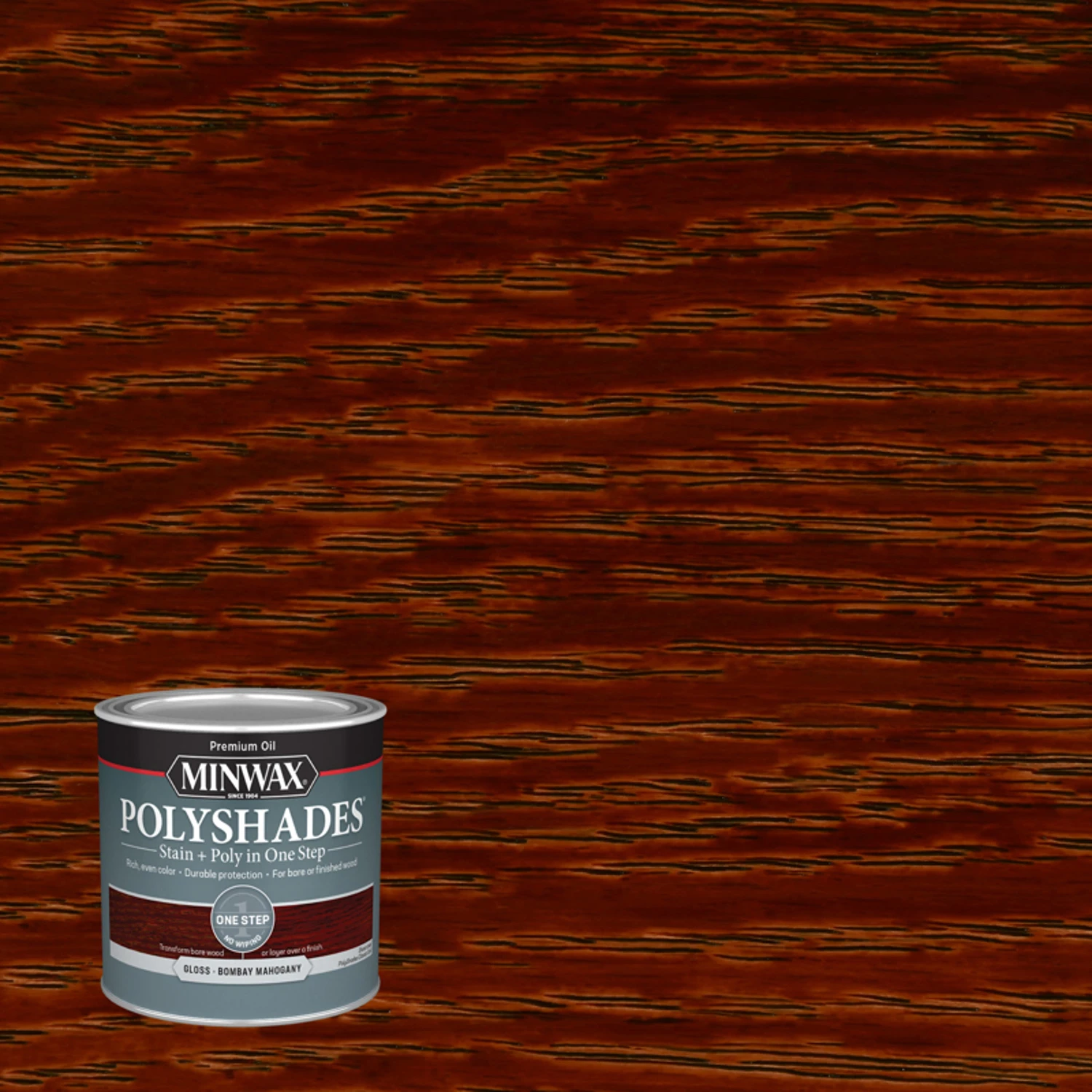 Polyshades 1/2 Pt. Gloss Stain & Finish, Bombay Mahogany, Oil-based