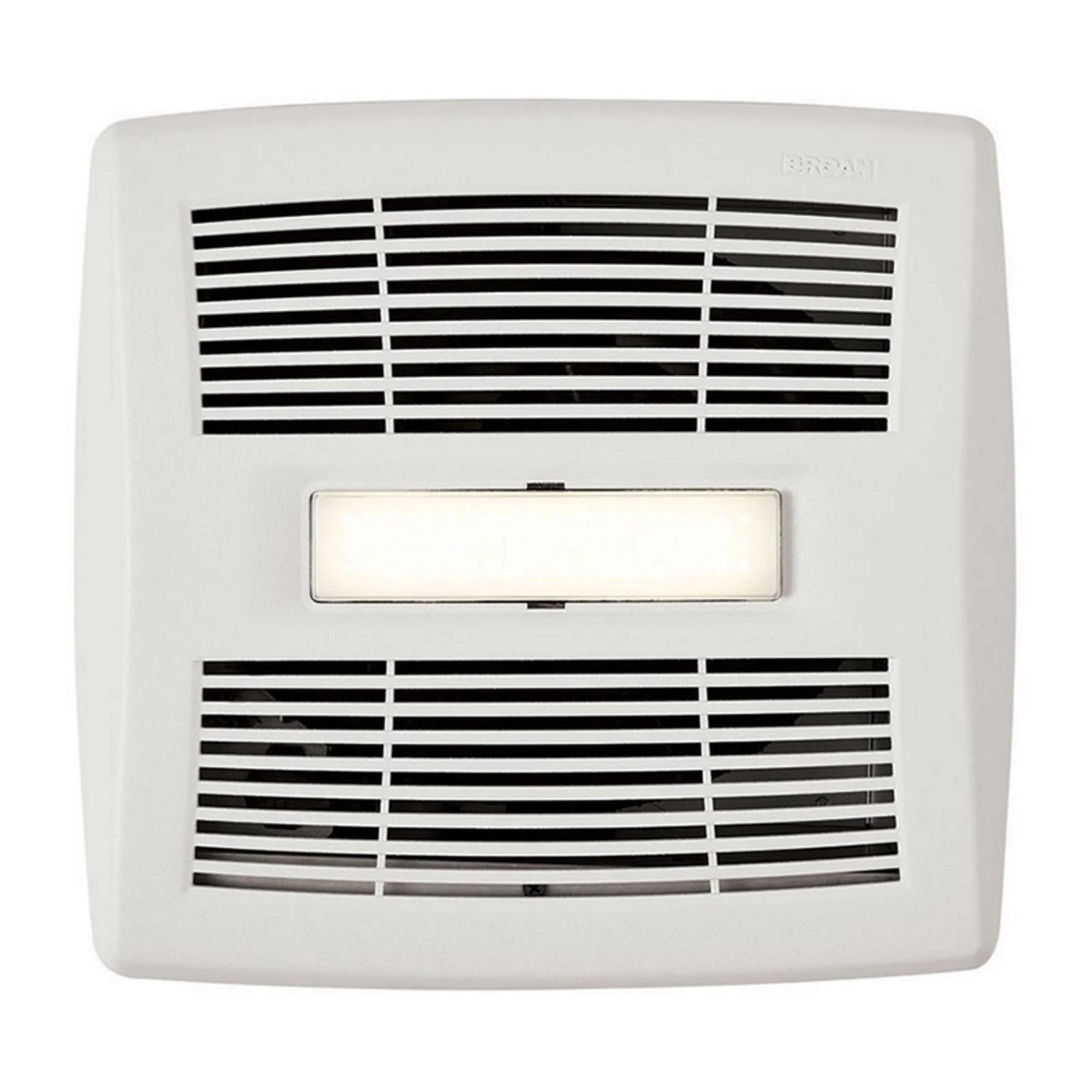 Bathroom Exhaust Fan with Integrated LED Light, Single Speed, 1.3 Sones Noise Level, 110 Cubic Feet per Minute Airflow