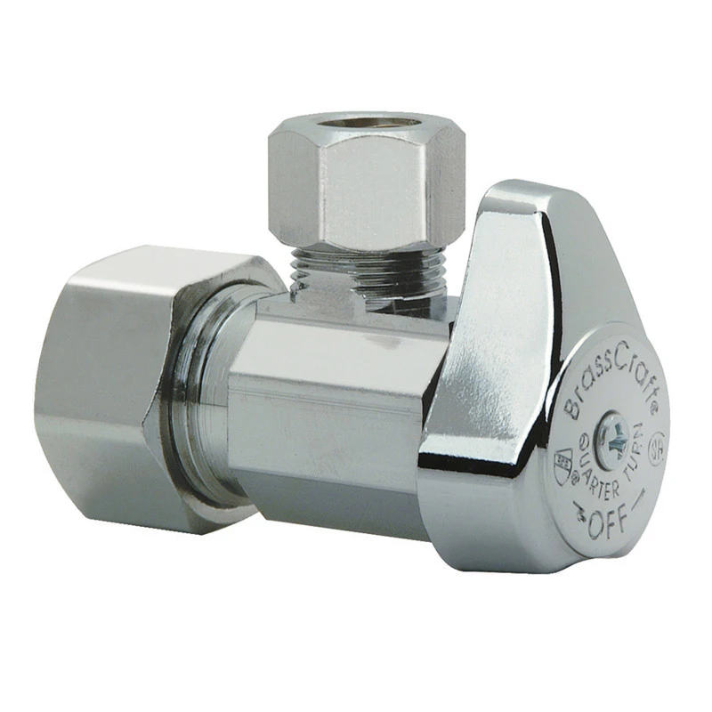 1/2 In. Compression X 3/8 In. Compression Brass Angle Stop Valve
