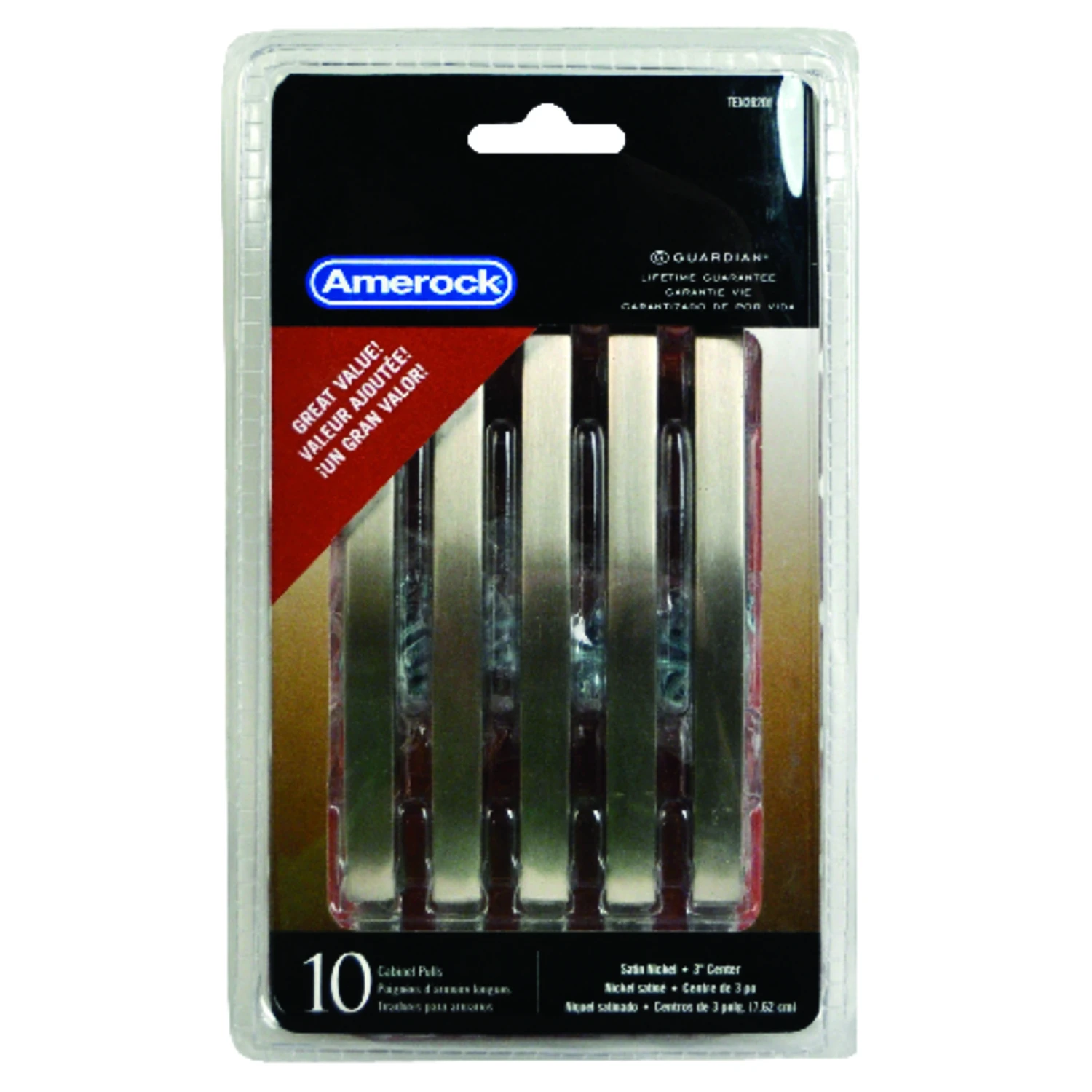 Cyprus Cabinet Pull, Satin Nickel, 3 In., 10-Pk.