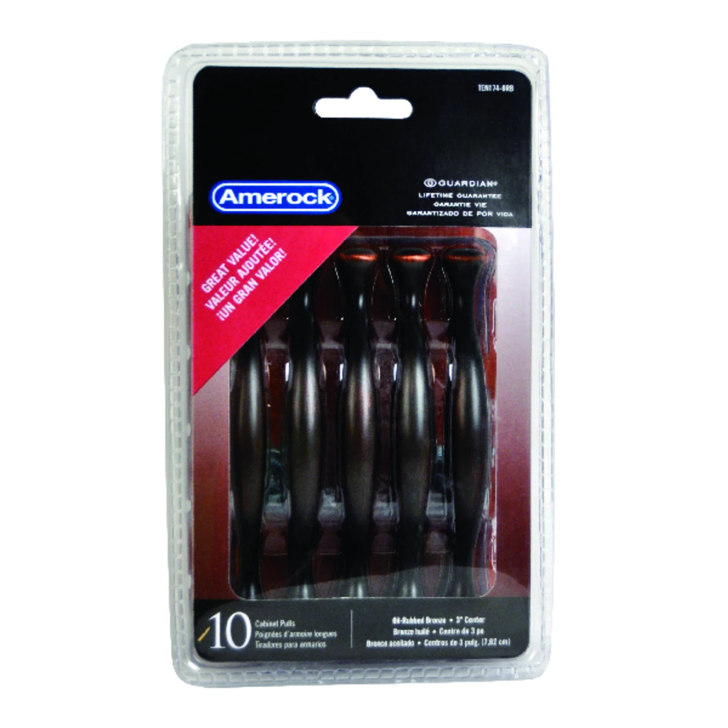 Amerock Allison Traditional Cabinet Pull 3 in. Oil Rubbed Bronze Brown 10 pk