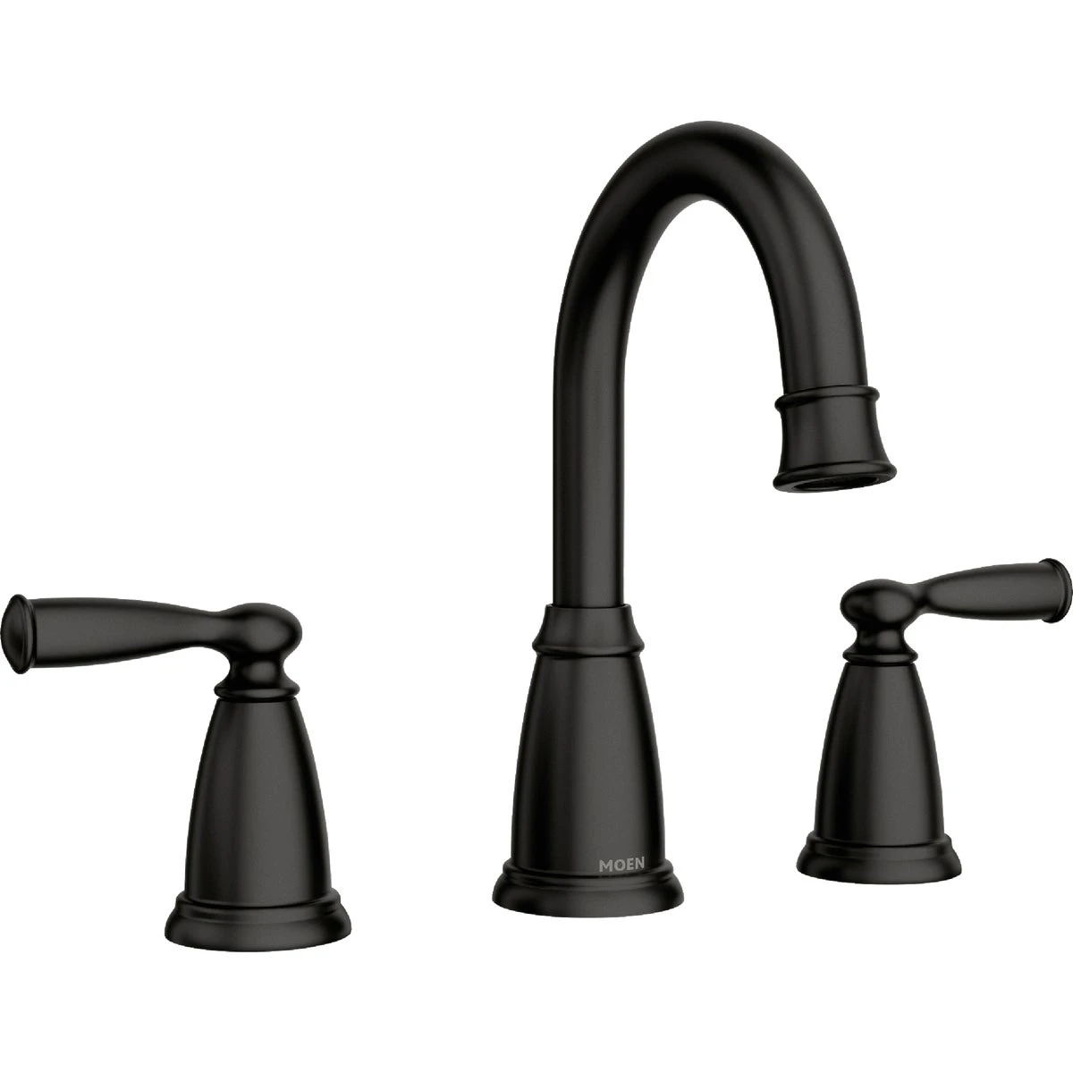 Banbury Matte Black 2-handle High Arc Widespread Bathroom Faucet 84947bl