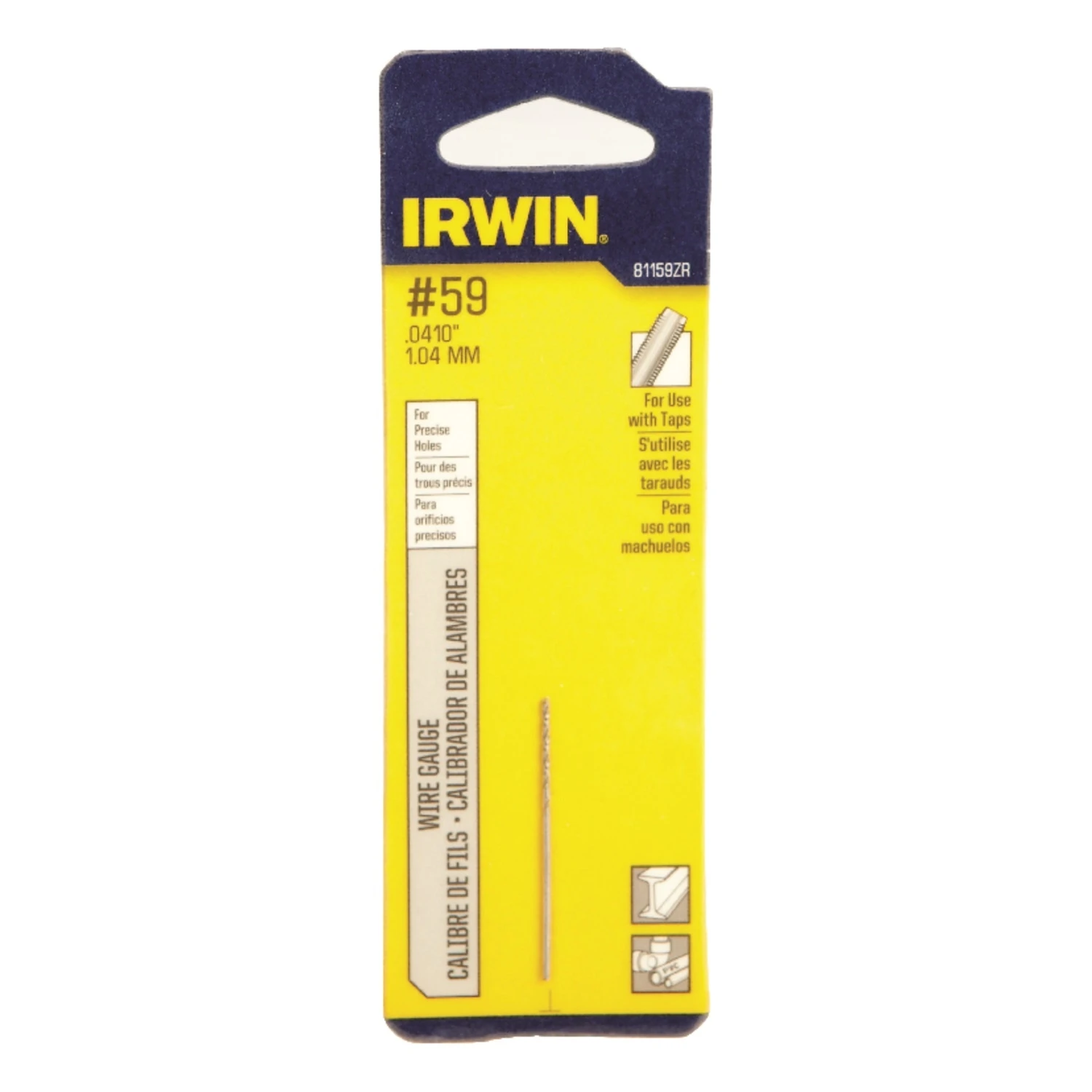 #59 Bright High Speed Steel Wire Gauge Drill Bit 1-5/8 In. Length