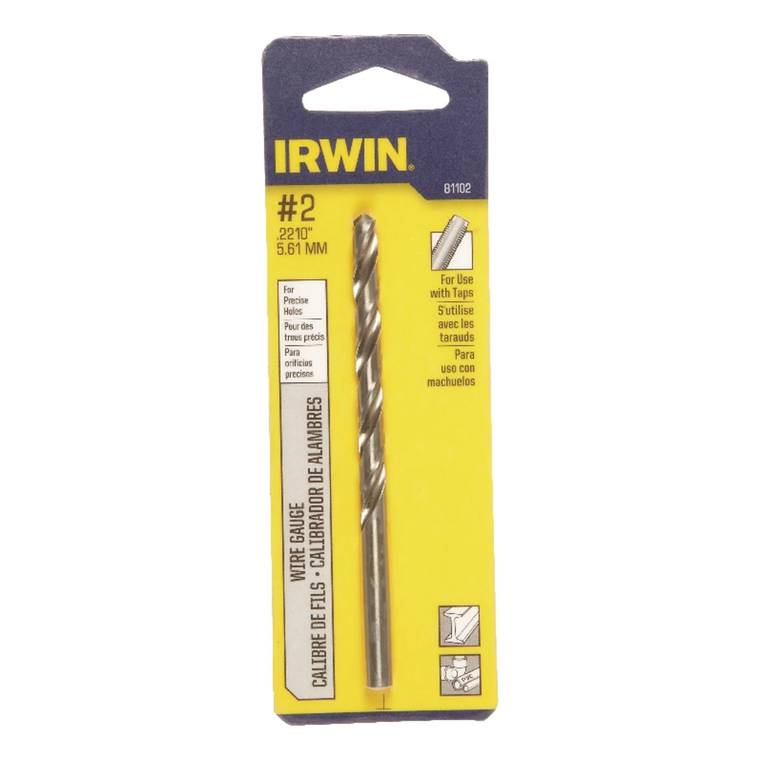 #2 Bright High Speed Steel Wire Gauge Drill Bit 3-7/8 In. Length
