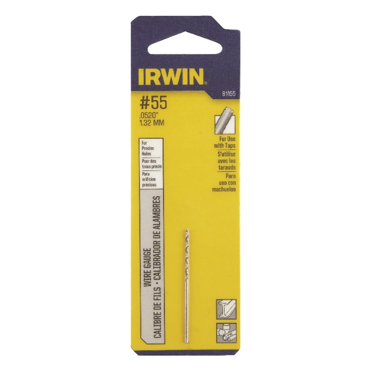 #55 Bright High Speed Steel Wire Gauge Drill Bit 1-7/8 In. Length