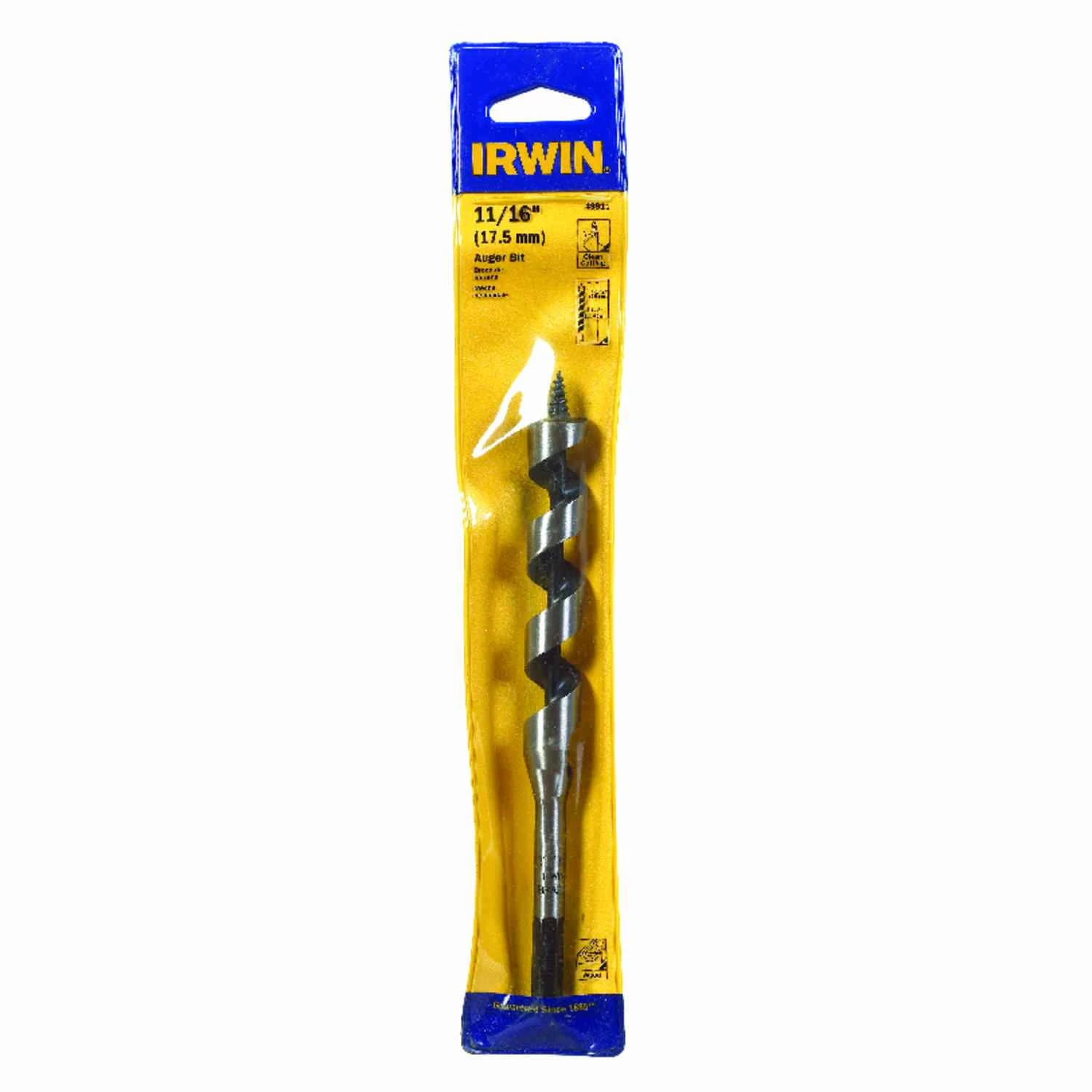 11/16 In. Diameter X 7.5 In. Length Auger Bit Carbon Steel Hex Shank