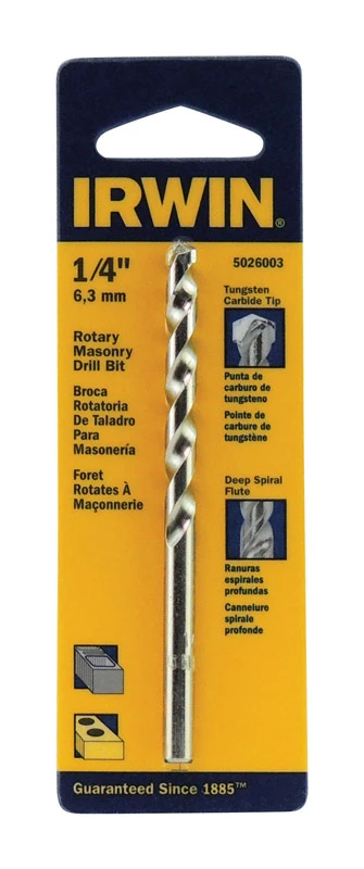 Masonry Drill Bit 1/4 Inch Diameter by 4 Inch Length