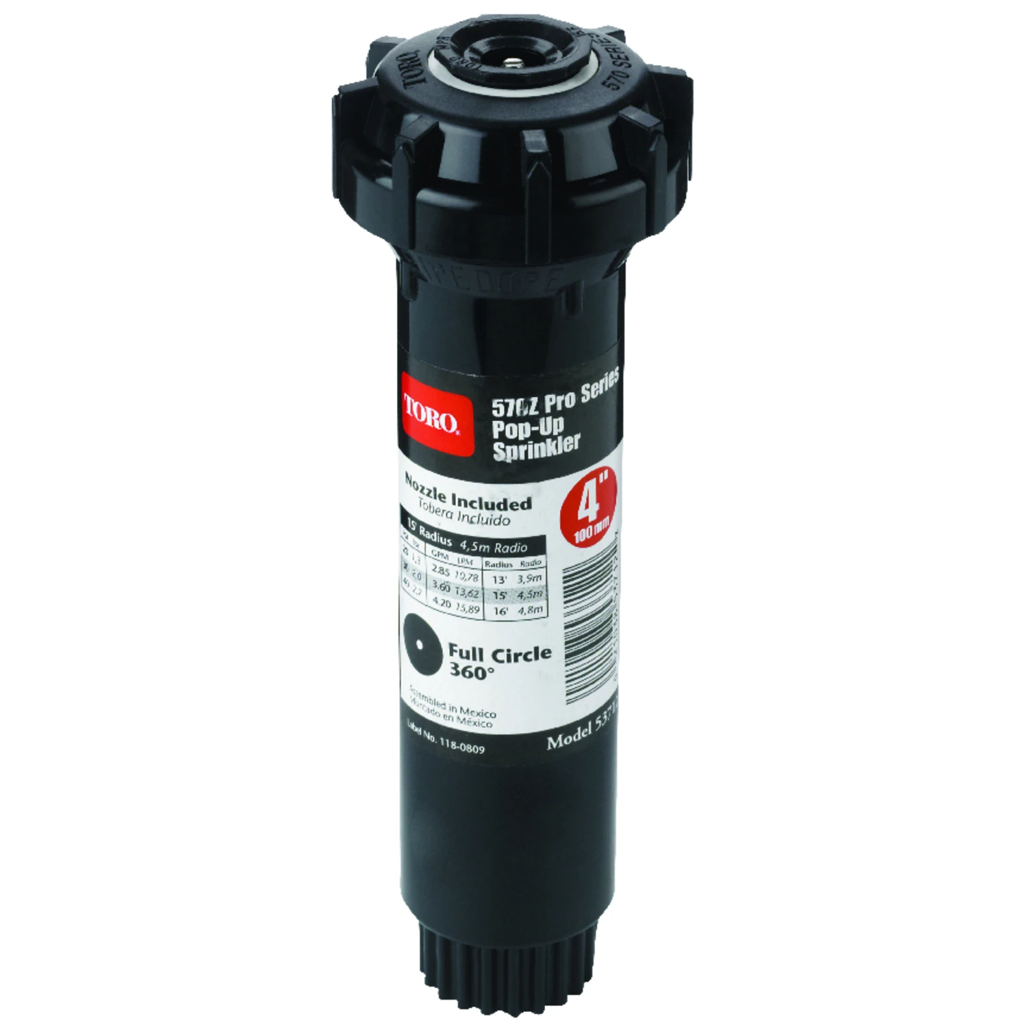4 In. H Full-circle Pop-up Sprinkler, Model 53712, 15 Ft Coverage