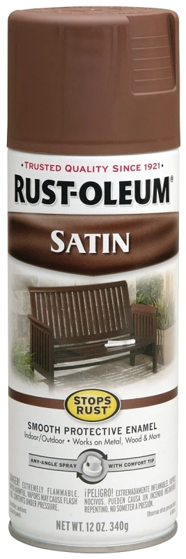 Spray Enamel Chestnut Brown Satin Finish 12 Ounce Aerosol Can