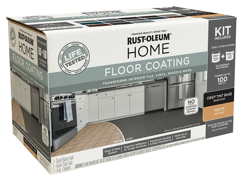 Home Matte Deep Tint Base Floor Coating Kit 1 Quart