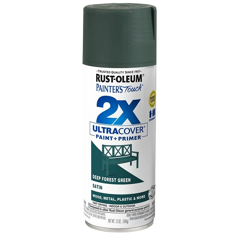 Rust-Oleum Painter's Touch 2X Ultra Cover 12 Oz. Deep Forest Satin Spray Paint