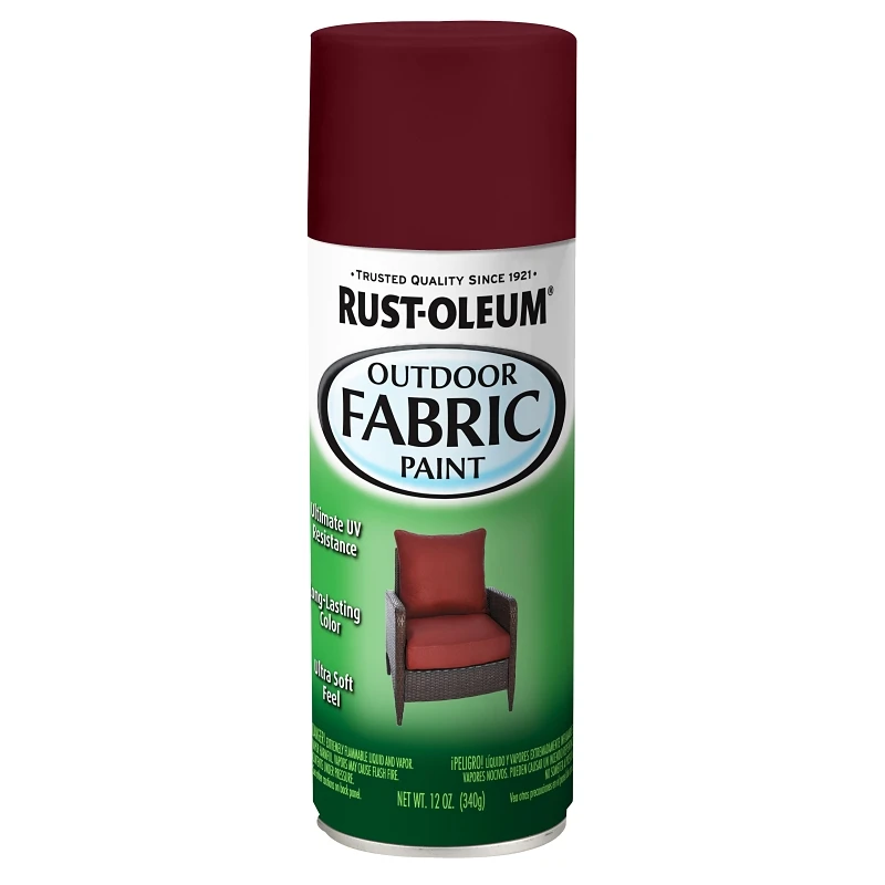 12 Oz. Flat/matte Outdoor Fabric Spray Paint, Dark Red, Model 358831