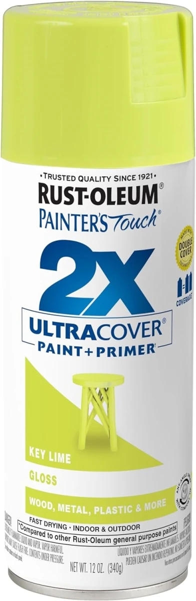 2x Ultra Cover 12 Oz. Gloss Spray Paint, Key Lime