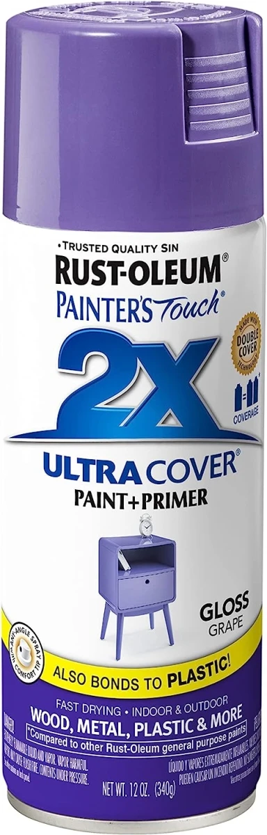 Painter's Touch 2X Gloss Finish Spray Paint, Grape Color, 12 Ounce Can