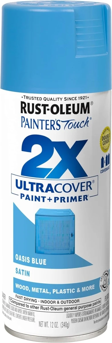 Painter's Touch 2X Satin Oasis Blue Spray Paint, 12 Ounce Can