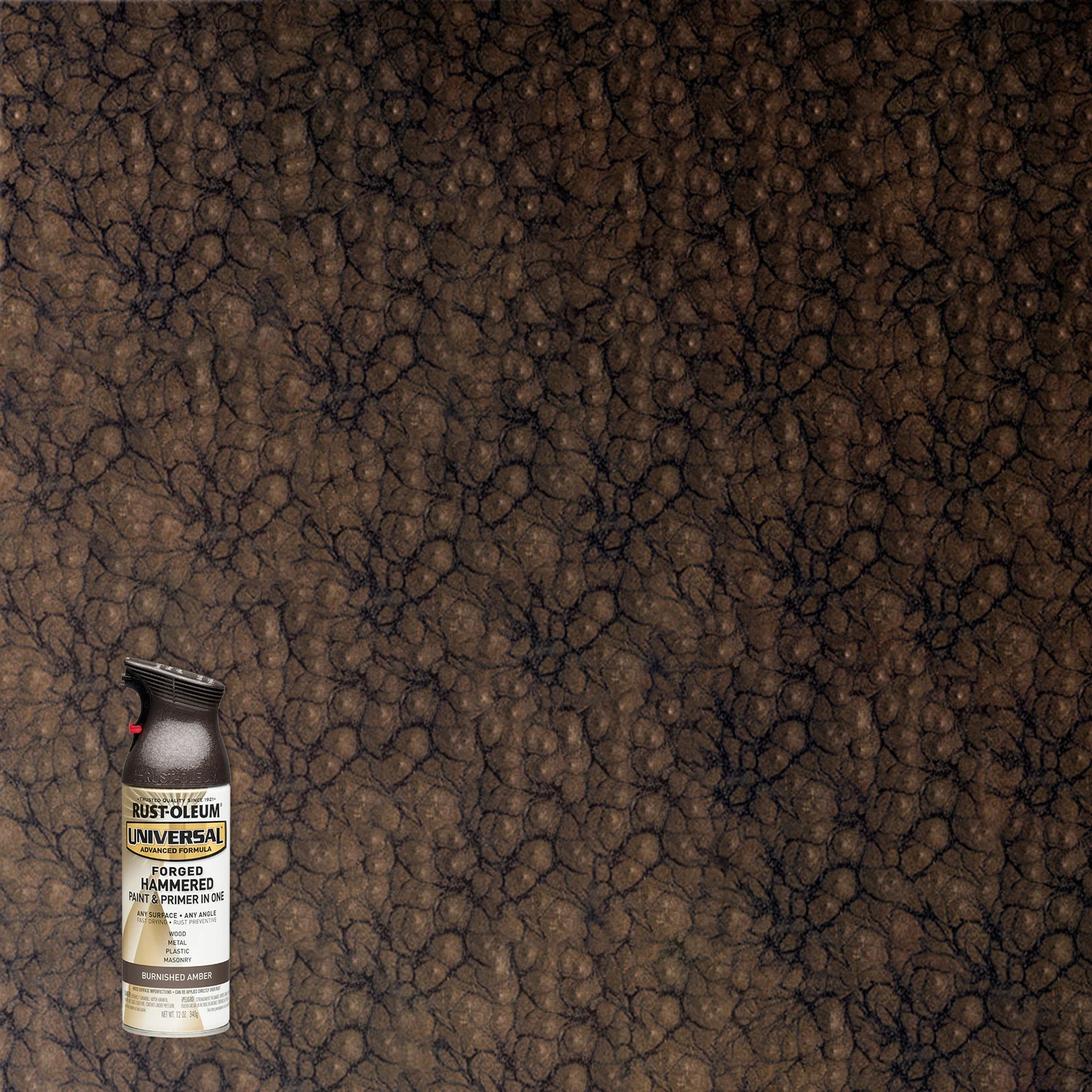 Universal Hammered Burnished Amber Spray Paint 12 Oz - All Surface Paint & Primer