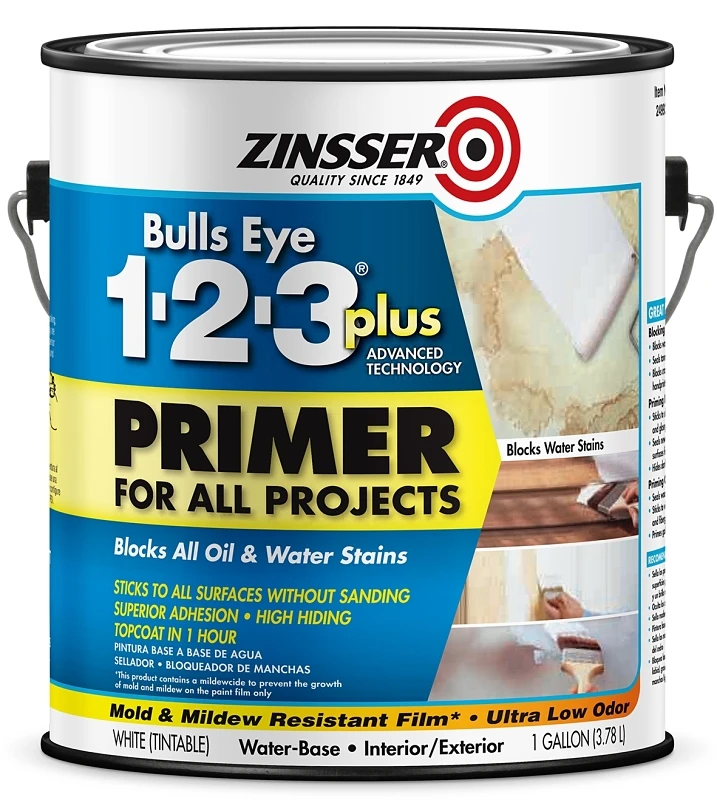 Bulls Eye 123 Plus White Water-based Acrylic Primer 1 Gallon