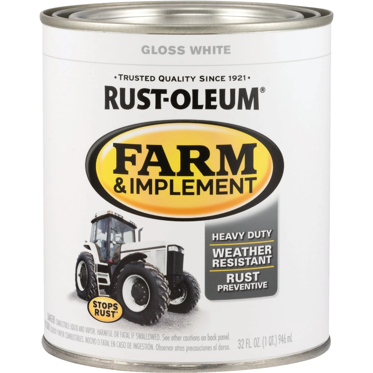 280105 1 Quart Gloss White Farm & Implement Enamel Paint - Oil-based