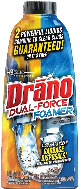 17 Oz. Dual Force Foaming Drain Cleaner - Powerful Clog Remover