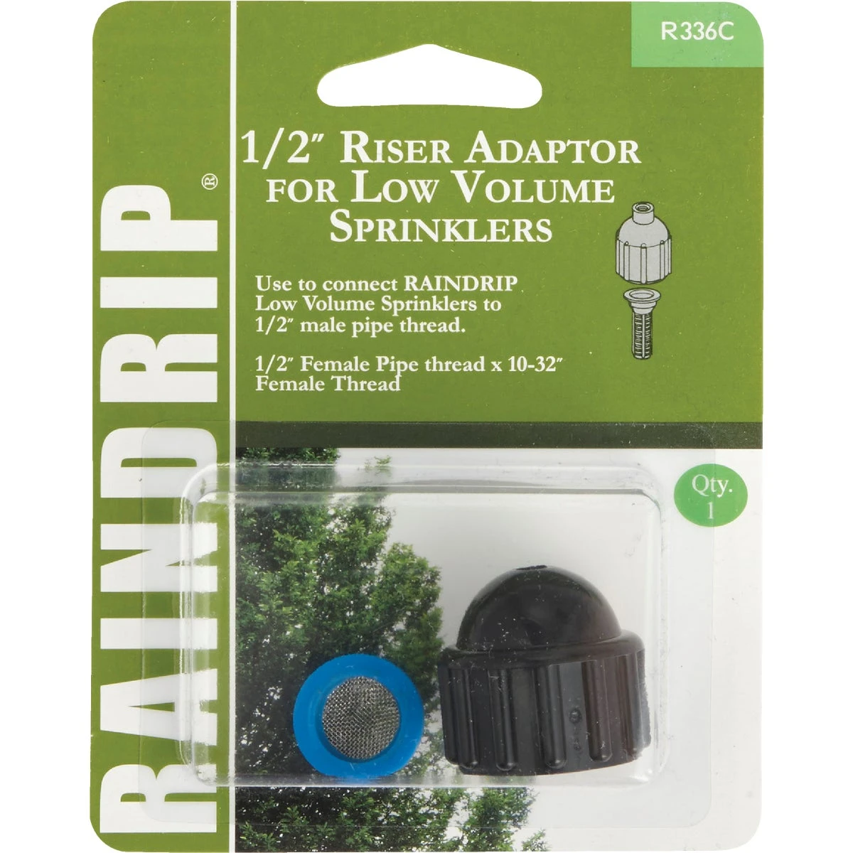 Sprinkler Riser Adapter, 1/2-In. FPT x 10-32 Threaded Outlet