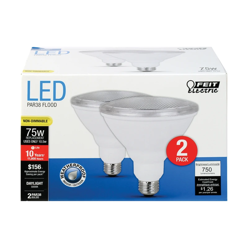 Feit PAR38 E26 (Medium) Smart-Enabled LED Bulb Daylight 75 Watt Equivalence 2 pk