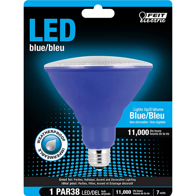 FEIT Electric 10.5 watts PAR38 LED Bulb 1000 lumens Blue Decorative 40 Watt Equivalence