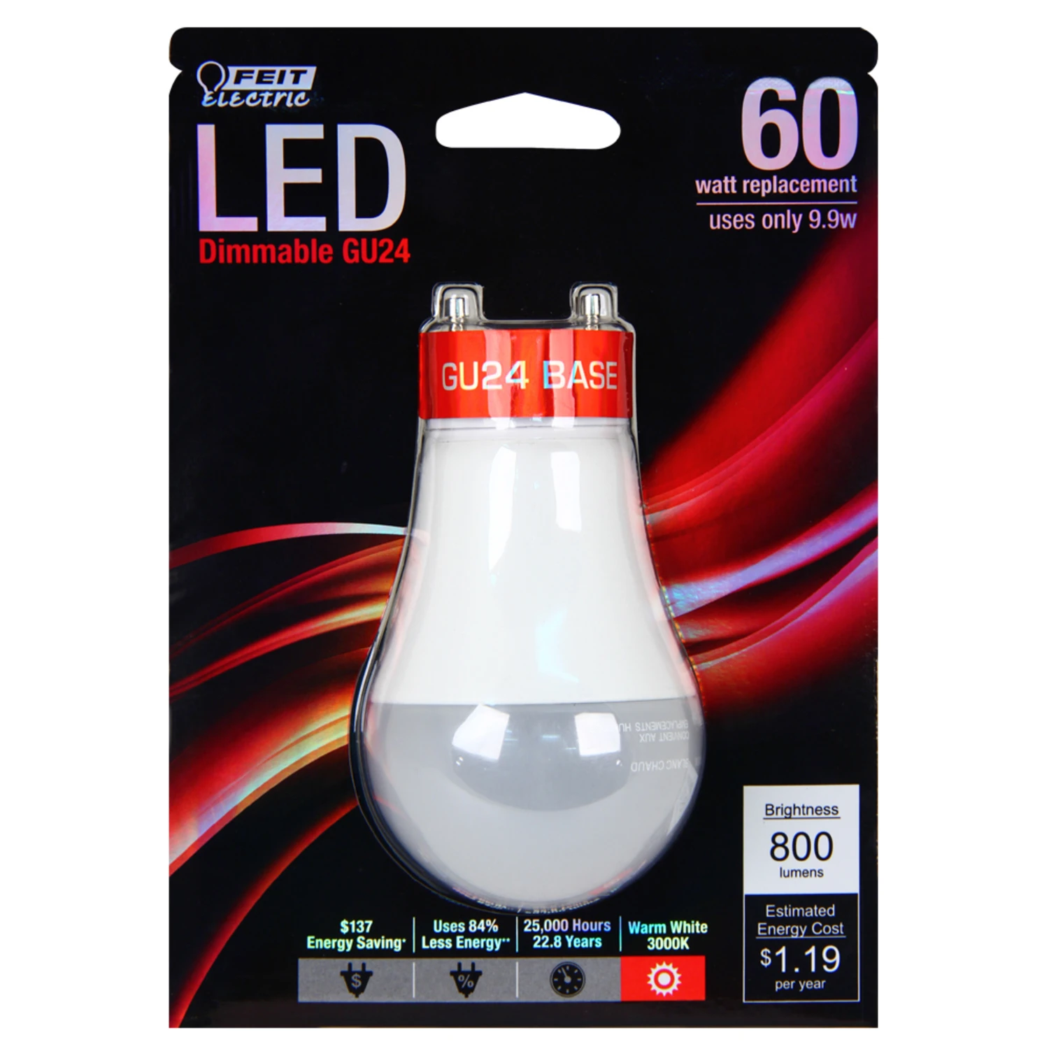 FEIT Electric 8.8 watts A19 LED Bulb 800 lumens Bright White A-Line 60 Watt Equivalence