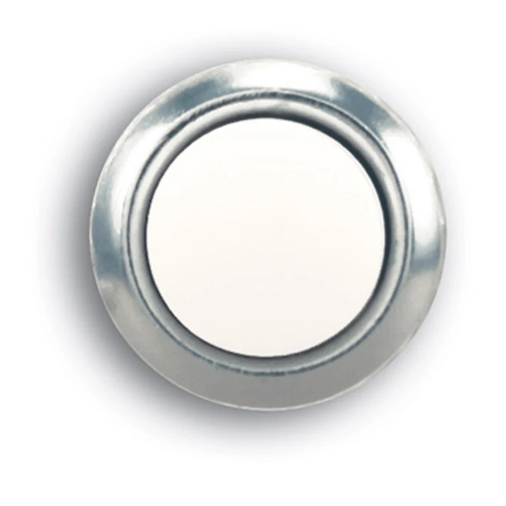 Wired Doorbell Push Button, LED Light, Round, Silver Rim, Pearl Center
