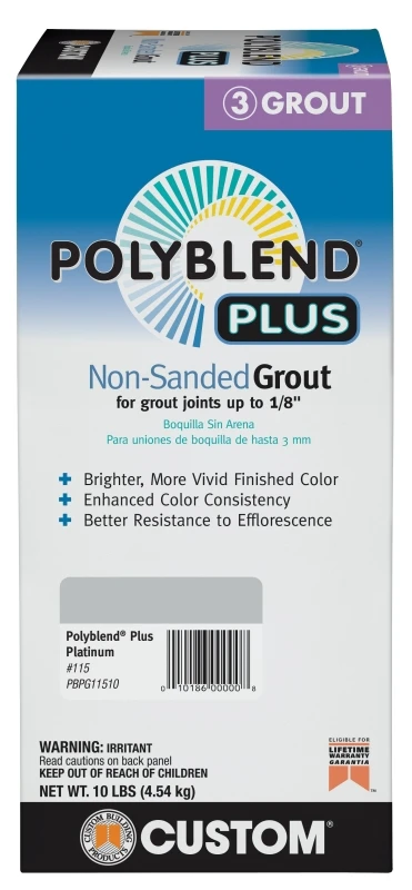 Polyblend Plus Non-Sanded Grout, Platinum, 10 Lb.