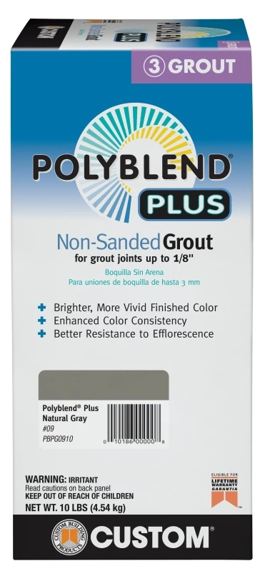 Polyblend Plus Non-Sanded Grout, Natural Gray, 10 Lb.