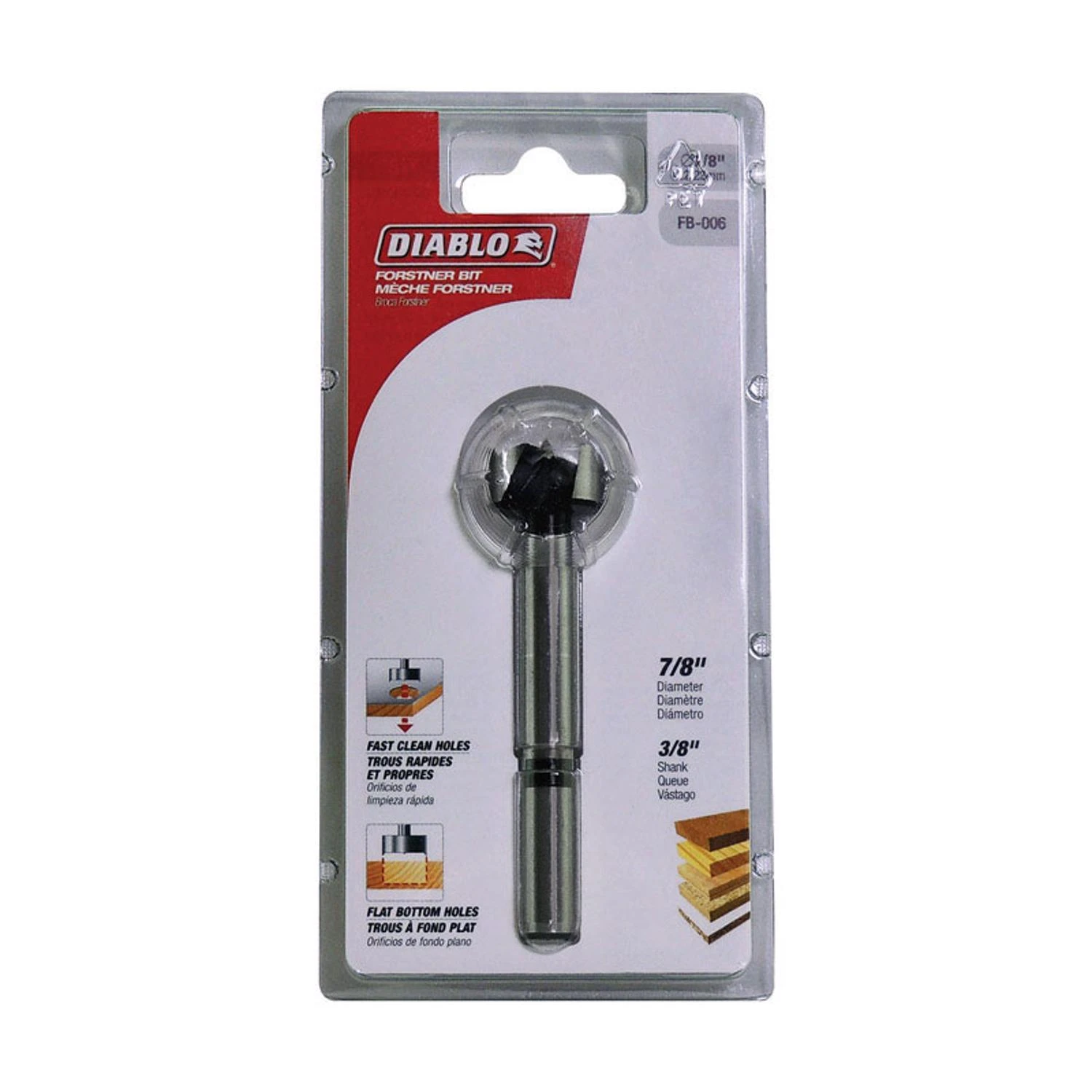 7/8 In. X 3-1/2 In. L High Speed Steel Forstner Drill Bit Round Shank