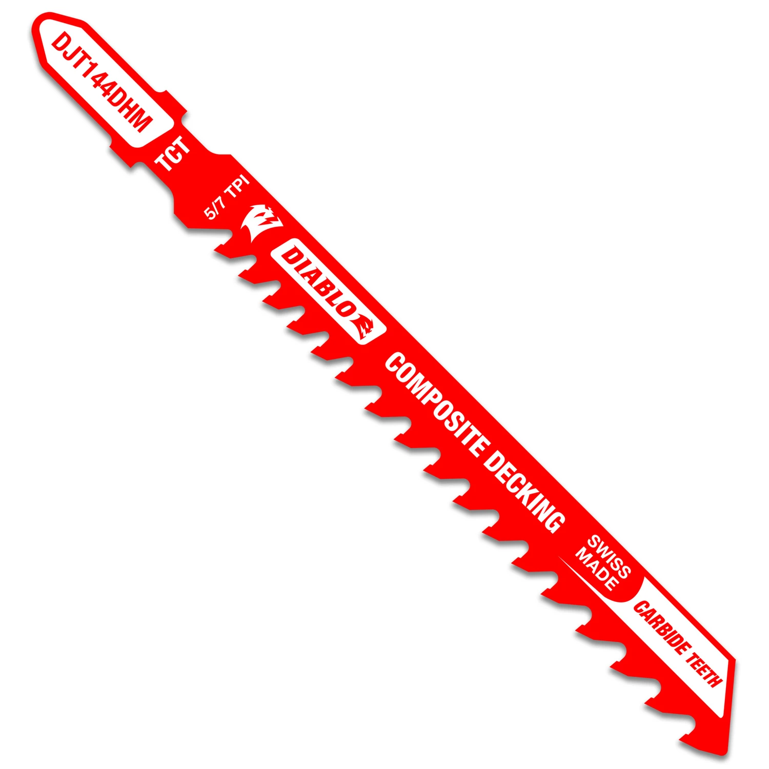 T-Shank Jigsaw Blade, Carbide, For Composite Decking, 5/7 TPI, 4-In.