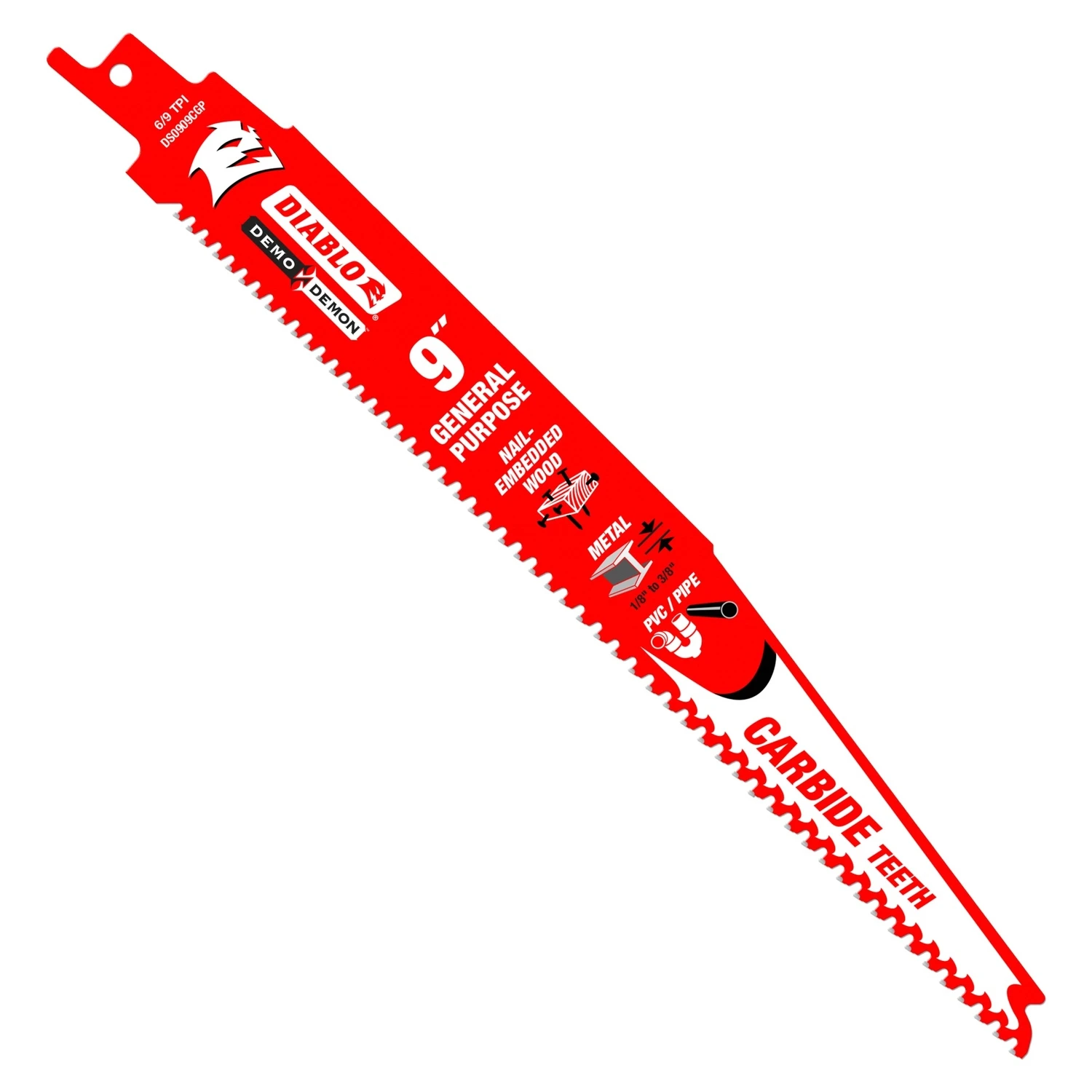 Demo Demon Reciprocating Blades, Carbide Tipped, 9-In., 6-9 TPI, 10-Pk.