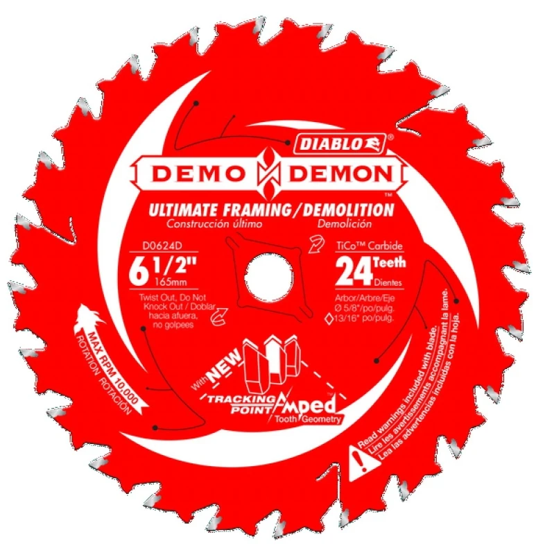 Diablo Demo Demon 6-1/2 In. 24-Tooth Ultra Thin Framing/Demolition Circular Saw Blade