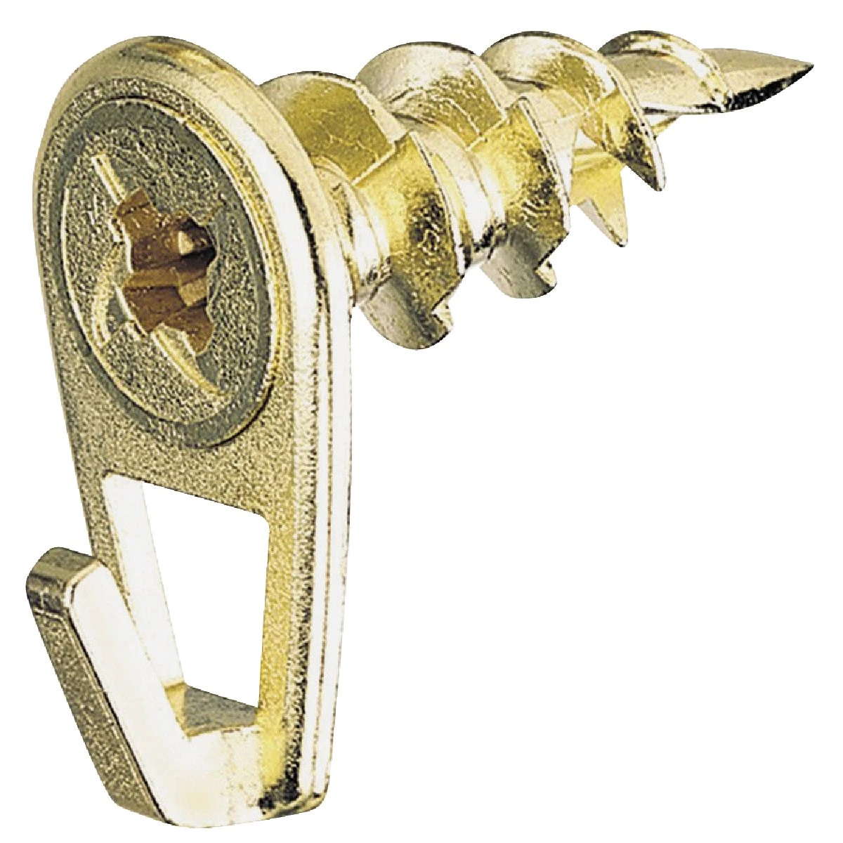 HILLMAN Brass-Plated Gold Drywall Picture Hook 50 lb 2 pk