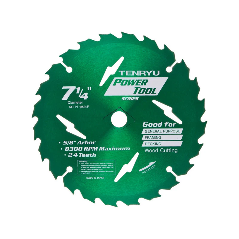 Bullfrog 7-1/4 In. Tungsten Carbide Tipped Saw Blade 24 Teeth For Power Tools