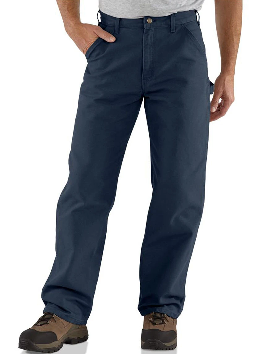 Men's Washed Duck Work Dungaree Pants - Petrol Blue - 40 X 32