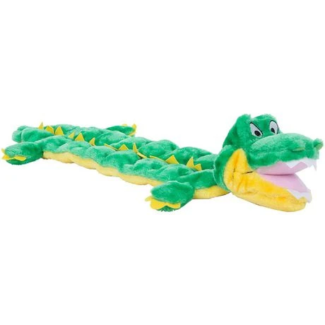 Gator Plush Dog Toy - Long Body Squeaker Mat, Medium To Extra Large