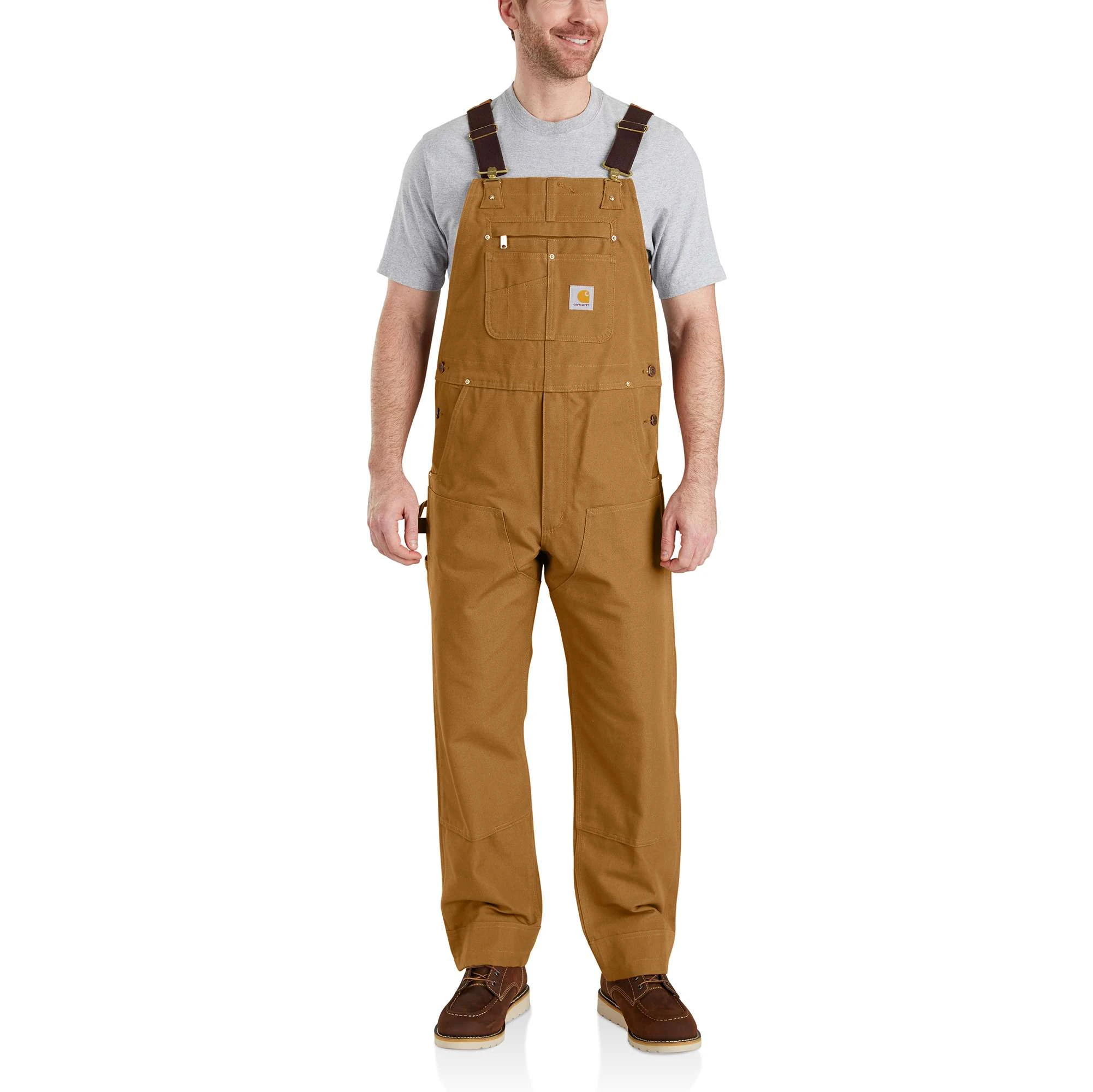 Men's Relaxed Fit Duck Bib Overalls - 34w X 32l - Carhartt Brown