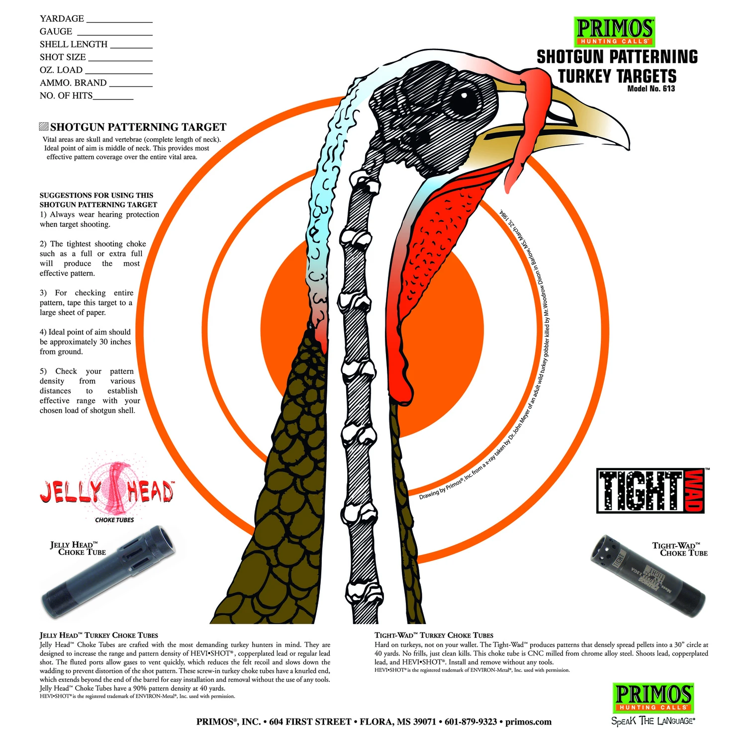 Primos Hunting Calls 2489 Primos Turkey Head Target