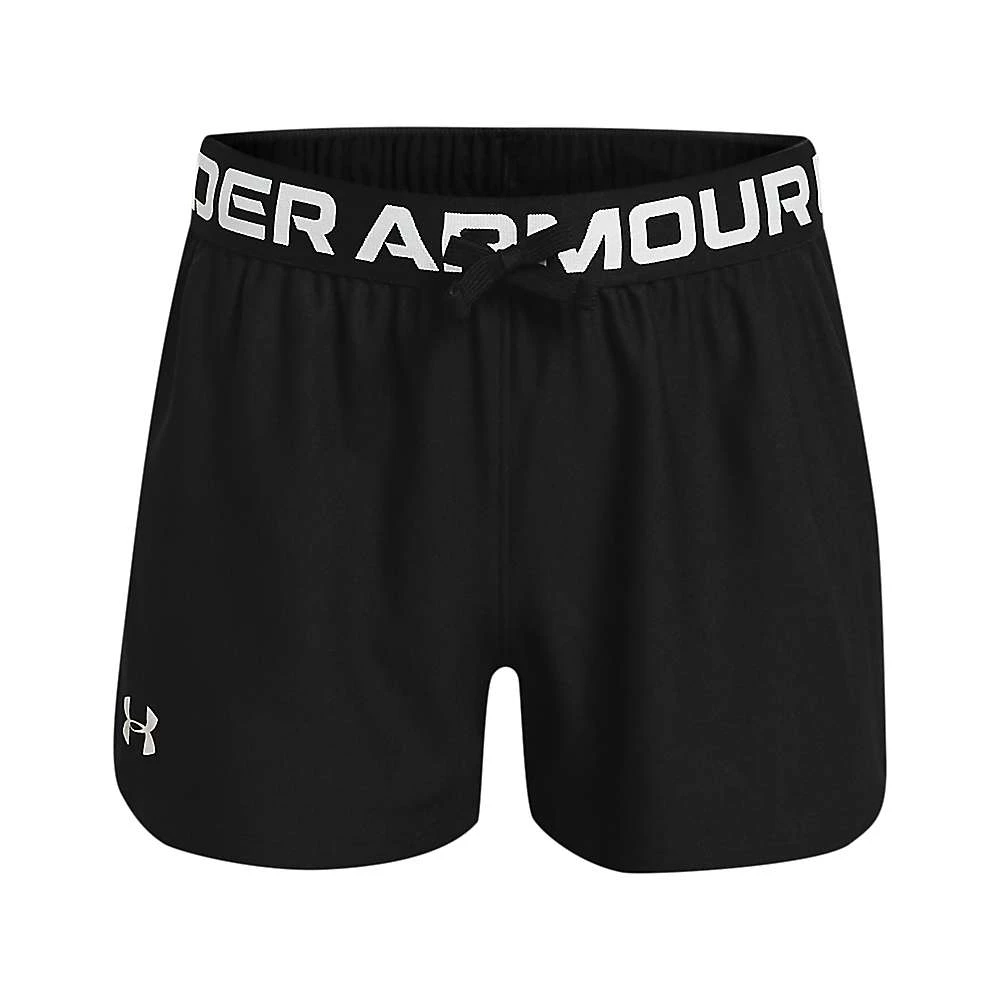 Girl's Play Up Solid Shorts - Small - Black / Metallic Silver