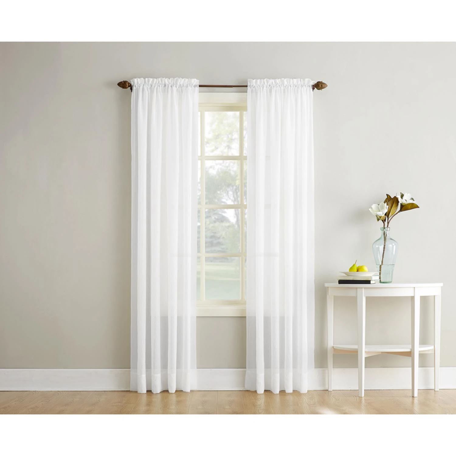 No. 918 Reno White Curtain Panel 102 In. W X 84 In. L - Elegant Light Filtering Drapery