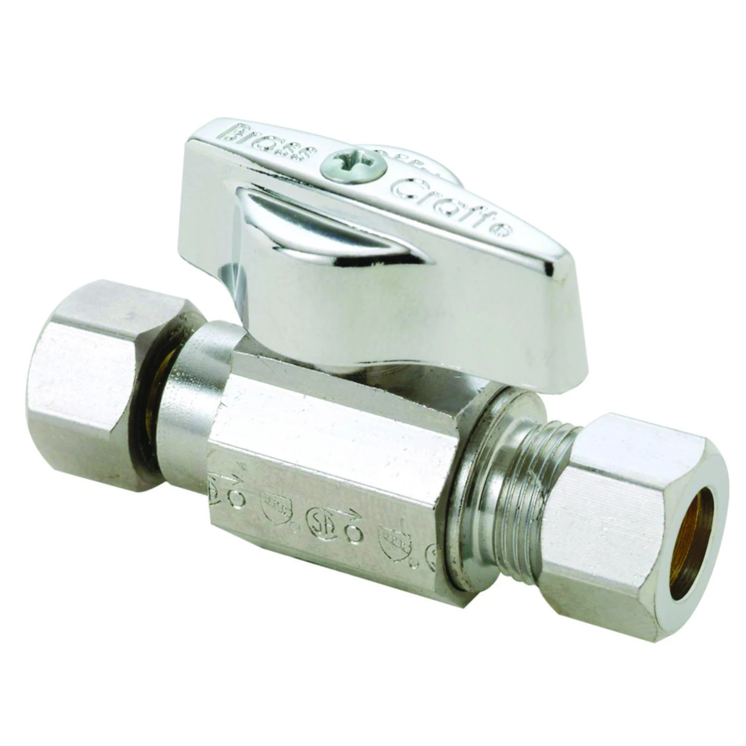 3/8 In. Brass Compression Ball Valve With Quarter-turn Lever Handle